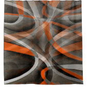 Achtzig Vibes verbrannte Orange und Graue Schichtk Duschvorhang (Vorderseite)