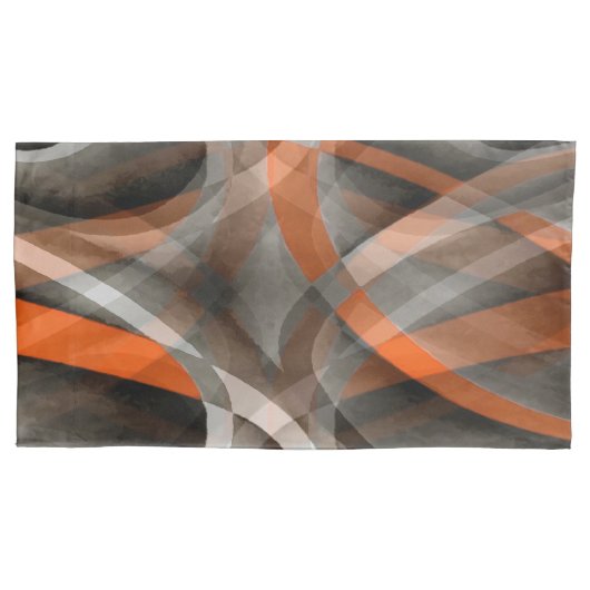 Achtzig Vibes verbrannte Orange und Graue Schichtk Kissenbezug (Vorderseite-Links)