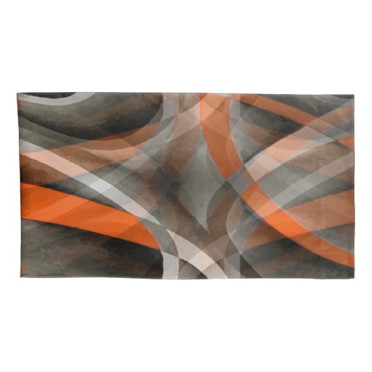 Achtzig Vibes verbrannte Orange und Graue Schichtk Kissenbezug (Rückseite-Rechts)