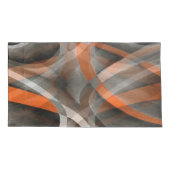 Achtzig Vibes verbrannte Orange und Graue Schichtk Kissenbezug (Rückseite-Links)