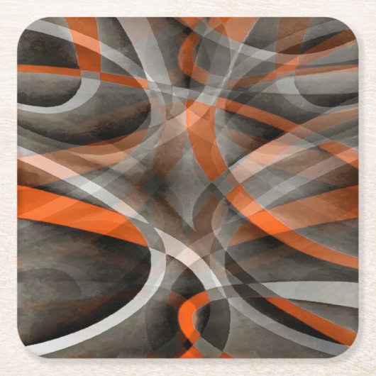 Achtzig Vibes verbrannte Orange und Graue Schichtk Rechteckiger Pappuntersetzer (Vorderseite)