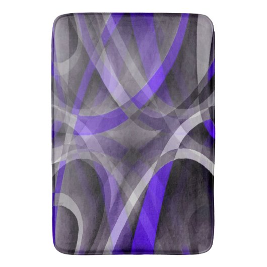 Achtzig Vibes Violet Blue und Gray Funky Muster. Badematte (Vorderseite Vertikal)
