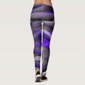 Achtzig Vibes Violet Blue und Gray Funky Muster. Leggings (Rückseite)