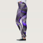 Achtzig Vibes Violet Blue und Gray Funky Muster. Leggings (Links)