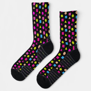Achtziger Jahre schwarze Retro-Neon-Crew-Socken Socken