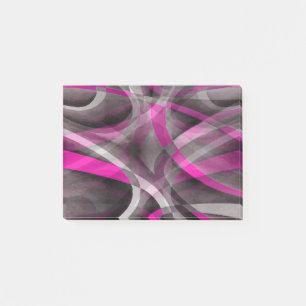 Achtziger Jahre Stil Fuchsia Rosa und Graue Kurven Post-it Klebezettel