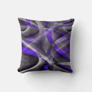 Achtziger-Vibes Violett Blau und Grau Funky-Muster Kissen
