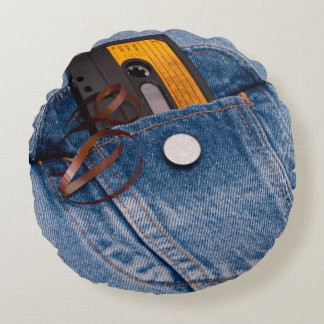 Achtzigerjahre 5563Retro Entwurf - AudioKassette Rundes Kissen