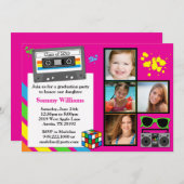 Achtzigerjahre Abschluss-Party Einladungs-Klasse Einladung (Vorne/Hinten)