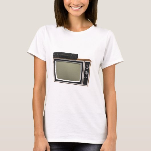 Achtzigerjahre Art Fernsehen und VCR: Modell 3D T-Shirt (Vorderseite)