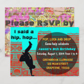 Achtzigerjahre Boombox/Bruch, der angesagte Einladung (Vorne/Hinten)