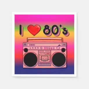 Achtzigerjahre Boombox Party-Servietten Serviette