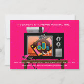 Achtzigerjahre Geburtstags-Party-Retro Einladung (Vorderseite)