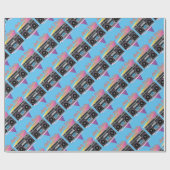 Achtzigerjahre Getto-Bläser boombox Geschenkpapier (Flach)