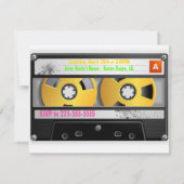 Achtzigerjahre inspirierter Geburtstag Einladung (Rückseite)