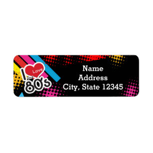 Achtzigerjahre Jahr-Party-Retro Adressen-Etiketten