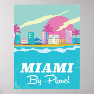 Achtzigerjahre Miamis Vintages Reiseplakat Poster
