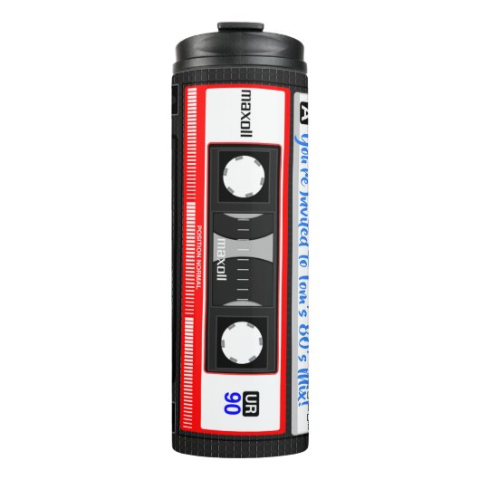 Achtzigerjahre Mischungs-Band-personalisiertes Thermosbecher (Vorderseite)