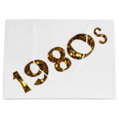 Achtzigerjahre Nostalgie-GoldGlitzer doppelseitig Große Geschenktüte (Vorderseite)