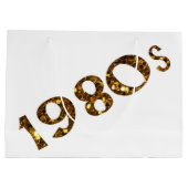 Achtzigerjahre Nostalgie-GoldGlitzer doppelseitig Große Geschenktüte (Rückseite)