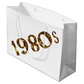 Achtzigerjahre Nostalgie-GoldGlitzer doppelseitig Große Geschenktüte (Rückseite Schrägansicht)