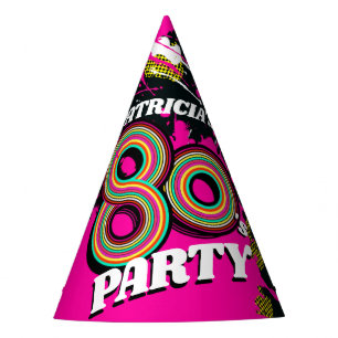 Achtzigerjahre Party-Geburtstagspersonalisierter Partyhütchen