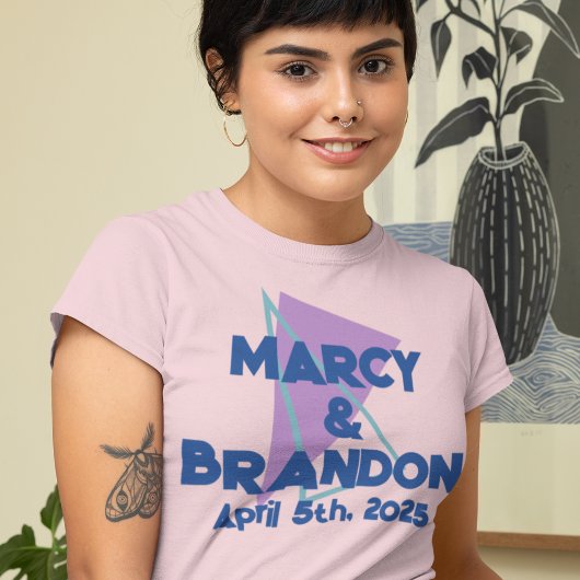 Achtzigerjahre Pastels New Wave Wedding Bridesmaie T-Shirt