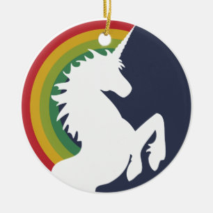 Achtzigerjahre Retro Einhorn und Keramik Ornament