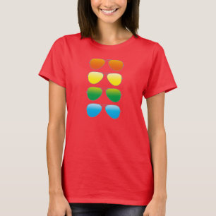Achtzigerjahre Sonnenbrille-Druck-T-Shirt T-Shirt