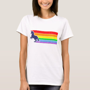 Achtzigerjahre Vintager Unicorn-Regenbogen T-Shirt