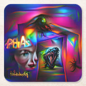 Achulophobie Rechteckiger Pappuntersetzer (Vorderseite)