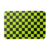 Acid green black checkerboard pattern badematte (Vorderseite)