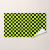 Acid green black checkerboard pattern badhandtuch set (Handtuch)