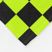 Acid green black checkerboard pattern fleecedecke (Ecke)