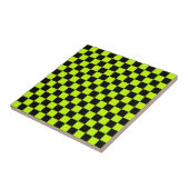 Acid green black checkerboard pattern fliese (Seite)