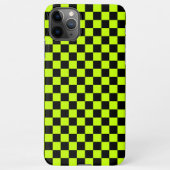 Acid green black checkerboard pattern iPhone hülle (Rückseite)