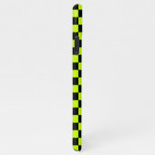 Acid green black checkerboard pattern iPhone hülle (Rechte Seite)