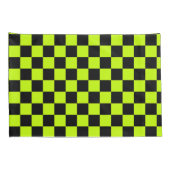 Acid green black checkerboard pattern kissenbezug (Rückseite-Rechts)