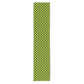 Acid green black checkerboard pattern kurzer tischläufer (Vorderseite)