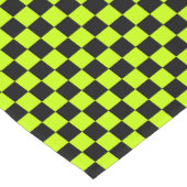Acid green black checkerboard pattern kurzer tischläufer (Ecke)