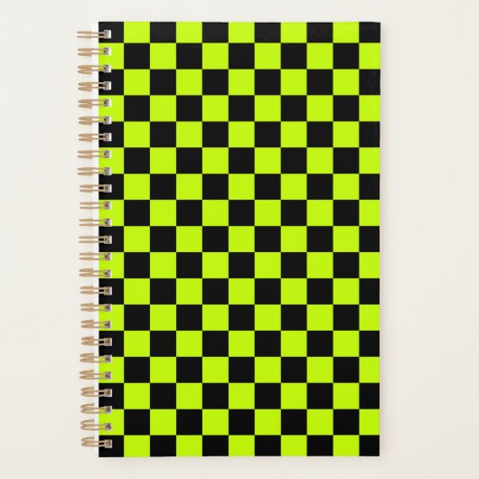 Acid green black checkerboard pattern planer (Vorderseite)