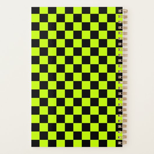 Acid green black checkerboard pattern planer (Rückseite)