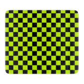 Acid green black checkerboard pattern schneidebrett (Vorderseite)