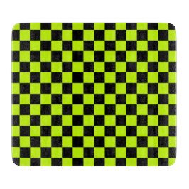 Acid green black checkerboard pattern schneidebrett