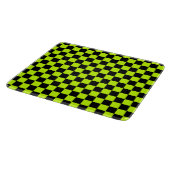 Acid green black checkerboard pattern schneidebrett (Ecke)