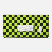 Acid green black checkerboard pattern schreibtischunterlage (Tastatur & Maus)