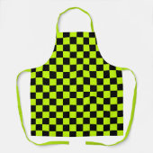 Acid green black checkerboard pattern schürze (Vorderseite)