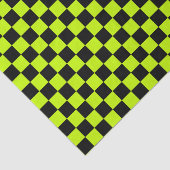 Acid green black checkerboard pattern seidenpapier (Ausschnitt)