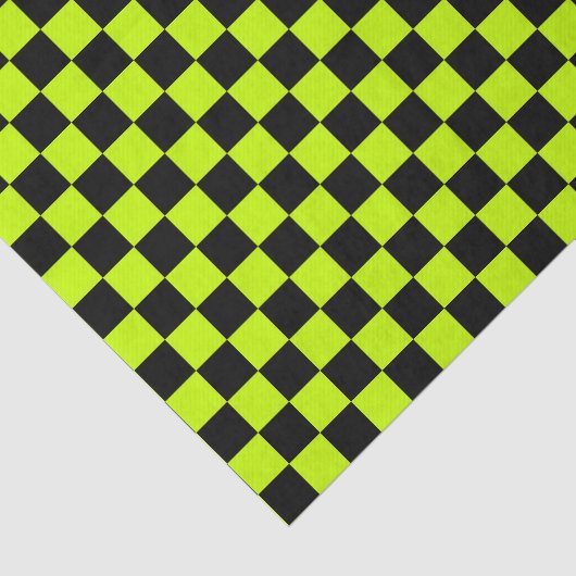 Acid green black checkerboard pattern seidenpapier (Ausschnitt)