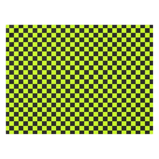Acid green black checkerboard pattern tischdecke (Vorderseite (Horizontal))
